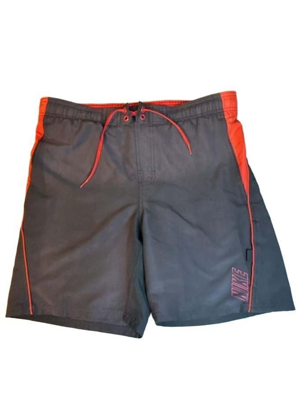 Nike Board Shorts Size S Gray Orange Swim Trunks